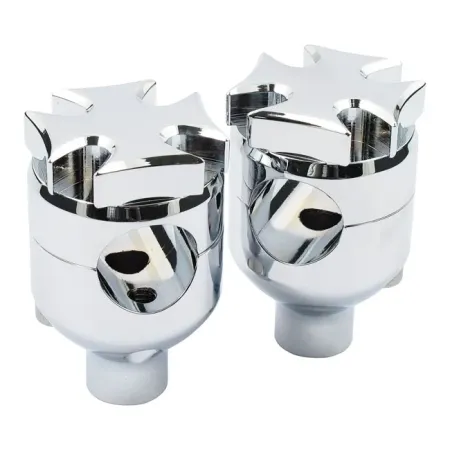 DOSS 2 Inch Flat Maltese Risers in Chrome Finish For 1973-2002 B.T., TC/B, XL Sportster (Excluding FLT) Models (ARM179009)