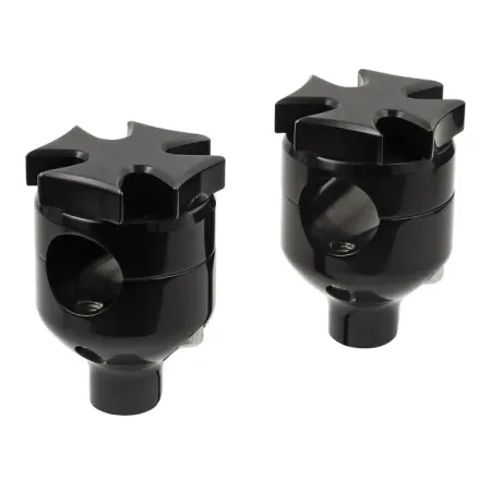 DOSS 2 Inch Flat Maltese Risers in Black Finish For 1973-2002 B.T., TC/B, XL (Excluding FLT) Models (ARM279009)