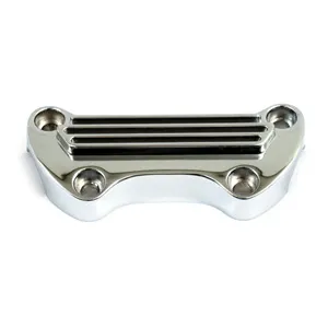Doss Finned Handlebar Top Clamp In Chrome 1973-2022 Harley Davidson Models (ARM602149)