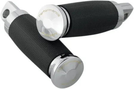 Performance Machine Rubber Wrapped Footpegs In Chrome (0035-0083-CH)