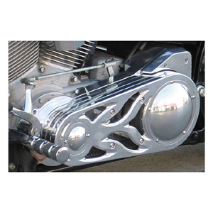 BDL SS-2P (2 Inch) Open Primary Belt Drive in Polished Finish (Flame Design) For 90-06 Softail (ARM229815)