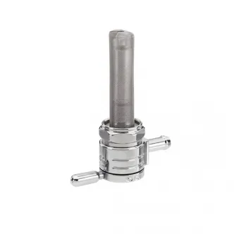 Golan Click - Slick Petcocks 22mm With Nut Straight Outlet in Chrome Finish For 1975-2006 Big Twin, XL Sportster (Excluding Injected Models), Customs With 1975-2021 Style Threaded Tanks (ARM785419)