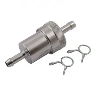 Doss Aluminum Fuel Filter In Chrome For 1/4 Inch Fuel Lines (ARM451009)