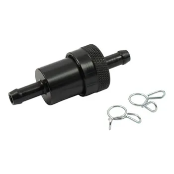 Doss Aluminum Fuel Filter In Black For 5/16 Inch Fuel Lines (14-102BK)