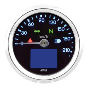 MMB Ultra Mini Basic Electronic Speedo 220 Kmh In Chrome (ARM258385)