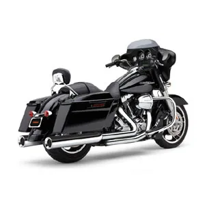 Cobra Powr-Flo 4 1/2 Inch Slip-On Mufflers In Chrome For Harley Davidson 1995-2016 Touring Models (6215)
