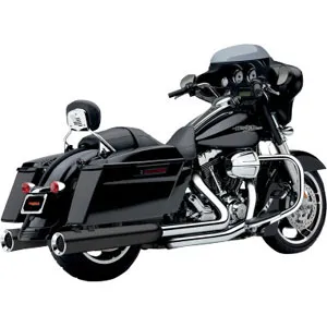 Cobra Powr-Flo 4 1/2 Inch Slip-On Mufflers In Black For Harley Davidson 1995-2016 Touring Models (6215RB)