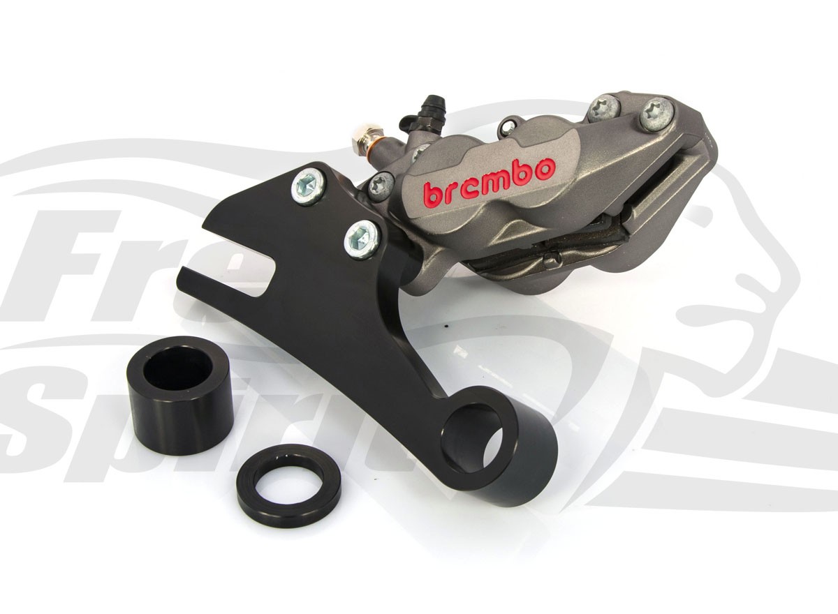 Free Spirits Rear 4 Piston Brake Caliper In Titanium For Harley