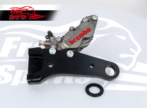 Free Spirits Rear 4 Piston Caliper In Titanium (Rotor Diam 260mm) For Harley Davidson Sportster Motorcycles (205705T)