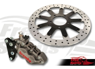 Free Spirits Front 4 Piston Brake Caliper Kit In Titanium With Rotor 340mm For Triumph Bonneville/SE Models (303812T)