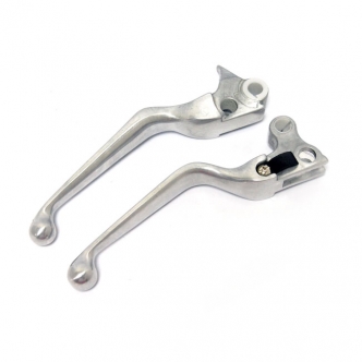 DOSS Handlebar Lever Set Standard Style in Polished Finish For 1996-2006 Dyna, Softail, Touring & 1996-2003 XL Sportster (Cable Operated Clutch) Models (ARM114319)