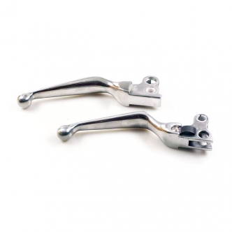 DOSS Handlebar Lever Set 93-Up Style in Polished Finish For 1982-1995 B.T. & XL Sportster Models (ARM587109)