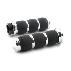 Avon Performance Air Cushioned Grips In Chrome For 2008-2023 Harley Davidson Electronic Throttle Models (AIR-91-FLY)