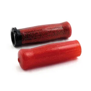 Avon Old School Grips In Red Sparkle For 1974-2023 Harley Davidson Single And Dual Throttle Cable Models (OLD-69-SRED)