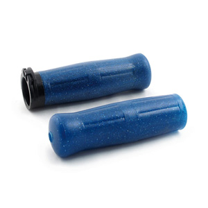 Avon Old School Grips In Blue Sparkle For 1974-2023 Harley Davidson Single And Dual Throttle Cable Models (OLD-69-SBLUE)