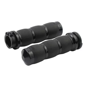 Avon Performance Velvet Air Cushioned Grips In Black For 1974-2023 Harley Davidson Single And Dual Throttle Cable Models (AIR-96-ANO)