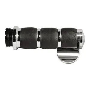 Avon Performance Velvet Air Cushioned Grips In Chrome With Throttle Boss For 1974-2023 Harley Davidson Single And Dual Throttle Cable Models (AIR-93-BOSS)