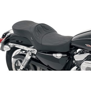 Drag Specialties Low-Profile Touring Seat (Flame Stitch) For All 2004-2020 XL Models With 17 Liter Tank (4,5 US GAL.) (0804-0260)