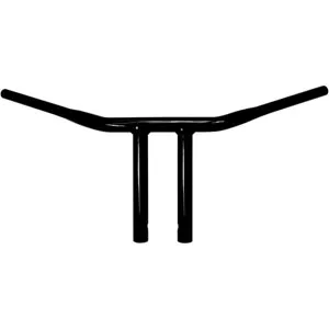 Drag Specialties 10 Inch T-Bar (Straight risers) 32mm (1-1/4 inch) Buffalo Bars in Black Finish (0601-2263)