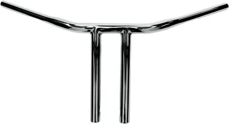 Drag Specialties 10 Inch T-Bar (Straight risers) 32mm (1-1/4 inch) Buffalo Bars in Chrome Finish (0601-1015)