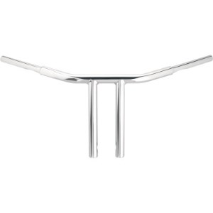 Wild 1 Psycho Chubby 25.5cm (10 Inch) Chopper T-Bar Bars In Chrome Finish For 1982-2020 Harley Davidson Models (excl. 88-11 Springers) (WO563)