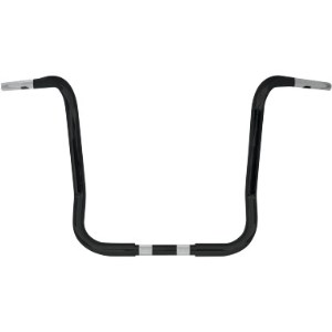 Wild 1 35.5cm (14 Inch) Ape Hanger Bars In Black Finish For 1982-2020 Harley Davidson FLT/Touring Models With Batwing Fairing (WO576B)