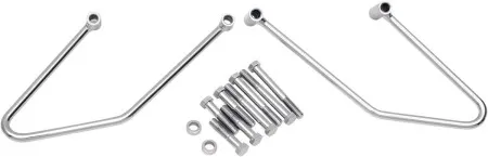 Drag Specialties Chrome Saddlebag Support Brackets For 06-10 FXST, 07-17 FLSTF (except FXSTD, FXSTC) (S77-0132)