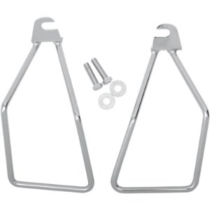 Drag Specialties Chrome Saddlebag Support Brackets For 00-17 FXST/FLST Models (except FXSTD, FXSTC, 07-17 FLSTF) (Single-Bolt Mount) (77-0129)