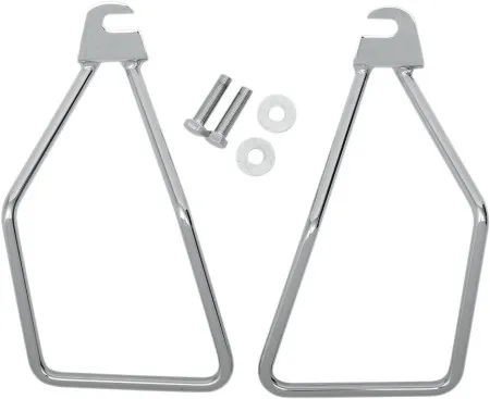 Drag Specialties Chrome Saddlebag Support Brackets For 84-99 FXST/FLST Models (Single-Bolt Mount) (77-0029)