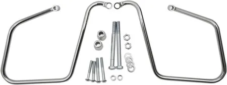 Drag Specialties Chrome Saddlebag Support Brackets For 08-17 FXD/FXDWG Models (except FLD) (Forward-Mount Design) (S77-0146DS)