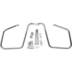 Drag Specialties Chrome Saddlebag Support Brackets For 08-17 FXD/FXDWG Models (except FLD) (Forward-Mount Design) (S77-0146DS)