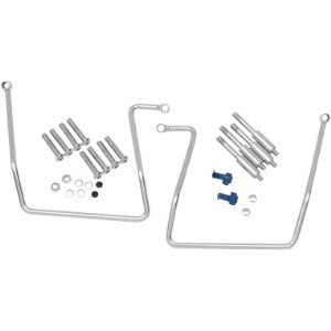Drag Specialties Chrome Saddlebag Support Brackets For 91-17 FXD, 08-17 FXDF, 93-08 FXDWG Models (except 13-17 FXDB) (Rear-Mount Design) (3501-0258)
