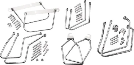 Drag Specialties Chrome Saddlebag Support Brackets For 85 FX, FXE, 85-86 FXWG Models (77-0030)