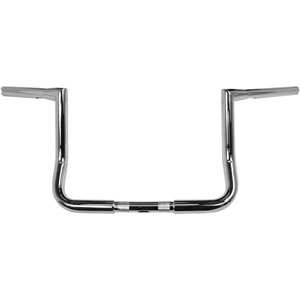 LA Choppers 10 Inch Bagger 32mm (1-1/4 inch) Twin Peaks Touring Handlebars in Chrome Finish (LA-7361-10)