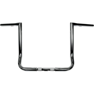 LA Choppers 14 Inch Bagger 32mm (1-1/4 inch) Twin Peaks Touring Handlebars in Chrome Finish (LA-7361-14)