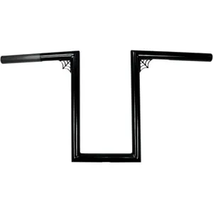 LA Choppers 12 Inch Web Z 25.4mm (1 inch) Old School Handlebars in Black Finish (0601-2292)