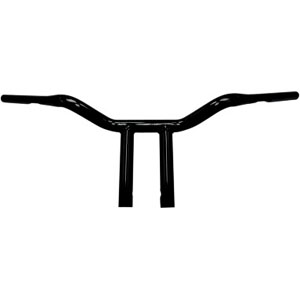 LA Choppers Super T 32mm (1-1/4inch) Custom Handlebars With Built-In Risers in Black Finish (0601-2007)