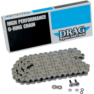 Drag Specialties 530 Series O-Ring Chain, 104 Links, Natural Finish (DS530POX104L)