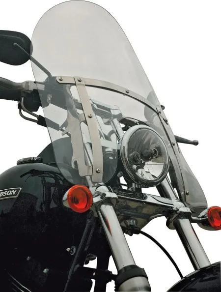 Klock Werks 18 Inch Flare Billboard Windshields in Clear Finish For 1988-2025 Harley Davidson Using OEM Quick Release Compact Style Screens (KWW-02-0223)