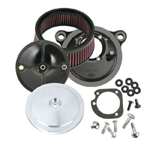 S&S Domed Bobber Stealth Air Cleaner Kit (With Cover) For 16-17 Softail, 2017 FXDLS, 08-16 Touring (170-0098)
