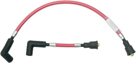 Magnum Braided Spark Plug Wires In Candy Apple Red For 1984-1999 Softail & 1991-1998 Dyna Motorcycles (2104-0009)