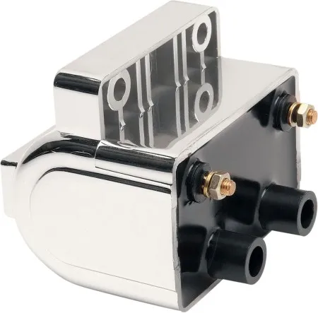 Drag Specialties Dual Fire Ignition Coil In Chrome, 4 Ohm Electronic Ignition (10-2032)
