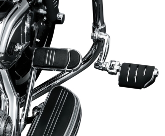 Kuryakyn Longhorn Offset Highway Pegs With Trident Dually & 1 1/4 Inch Magnum Quick Clamps In Chrome Finish (7555)
