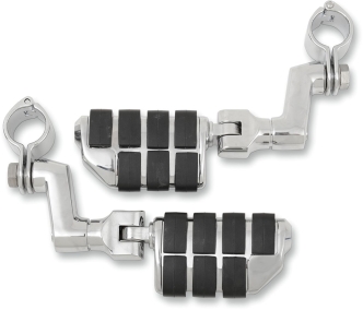 Kuryakyn Dually ISO-Pegs With Offset & 1 1/4 Inch Magnum Quick Clamps In Chrome Finish (7993)