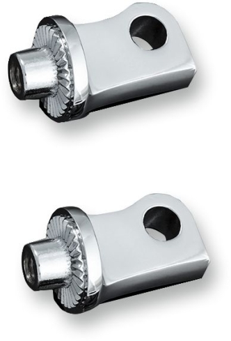 Kuryakyn Front Splined Peg Adapters For Harley Davidson Sportster Motorcycles In Chrome Finish (Pair) (8884)