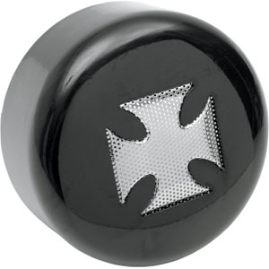 Drag Specialties Horn Cover In Black With Chrome Cross For 1993-2020 Big Twin & XL Models (76705MB4)