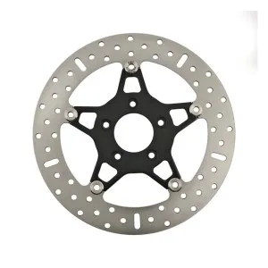 EBC Front 5 Button Floater (Wide Band) Stainless Brake Rotor In Black/Chrome Finish For 1984-1999 H-D Models (Excl. FLT Models) (FSD009BLK)