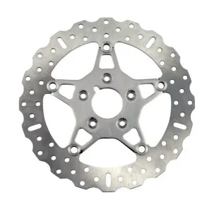 EBC Front 5 Button Floater Contour (Narrow Band) Stainless Brake Rotor In Polished Finish For 1984-1999 H-D Models (Excl. FLT Models) (FSD005C)