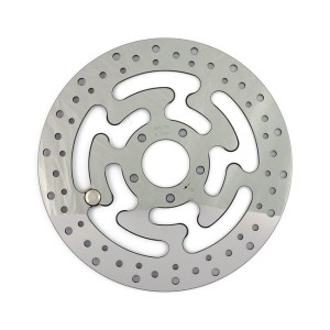 DOSS Front Right Polished Stainless Brake Rotor For Harley Davidson 15-23 Softail, 06-17 Dyna, 08-21 Touring, 09-21 Trike, 14-22 XL (ARM931109)