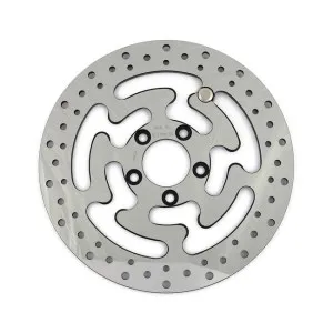 DOSS Rear Drilled Polished Stainless Touring Brake Rotor For Harley Davidson 2008-2024 Touring Models (ARM241109)